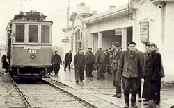 16-я станция Фонтана с бельгийским "вокзалом", 1960 год, фото из фондов музея КП "Одесгорэлектротранс"