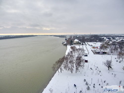 Зима в Одесской области: полет над заснеженными берегами самой большой реки Европы (ФОТО, ВИДЕО)