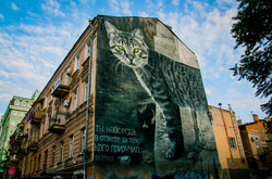 Мурал с изображением одесского кота с Дерибасовской уже готов (ФОТО)