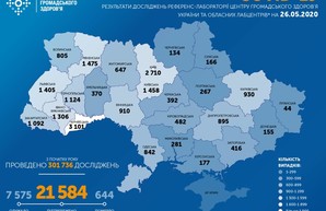 Коронавирус 26 мая: 339 человек заболели в Украине за сутки