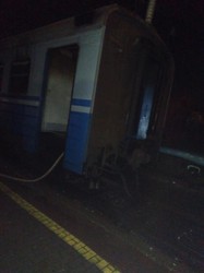 В Раздельной горел электропоезд Одесской железной дороги (ФОТО)