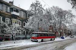 Как снежный циклон в Одессе мешает работе транспорта (ФОТО, ВИДЕО)