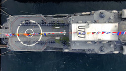 В Одессе на военных кораблях подняли флаги в память юбилея создания военного флота Украины