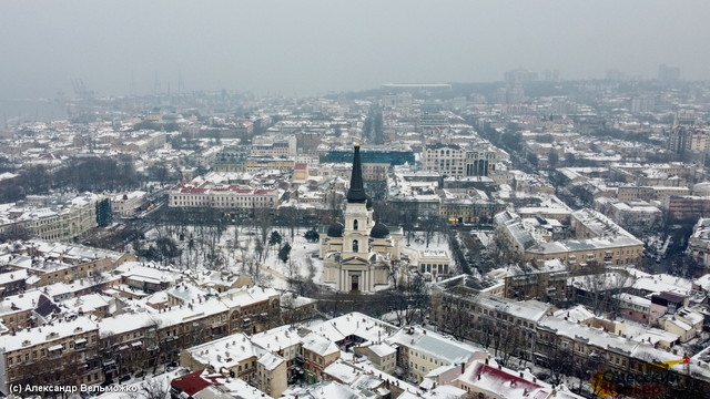 Одесса в снегу: как выглядит город с высоты (ФОТО, ВИДЕО)