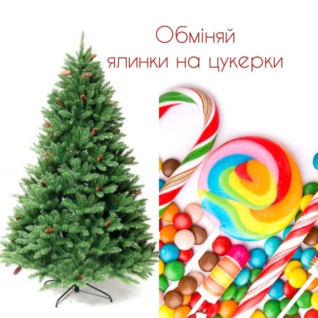 В Одесі новорічні ялинки міняють на цукерки