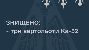 ЗСУ знищили ще три російських вертольоти