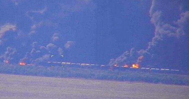 На окупованій території уражено російський поїзд з паливом