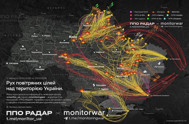 Вночі росіяни завдали масований ракетно-дроновий повітряний удар по Україні