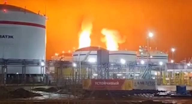 На росії уражено порт і газовий завод Усть-Луга