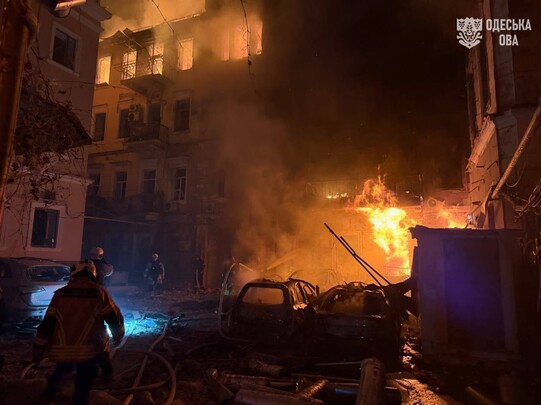 Вночі росія завдала масштабний повітряний удар по Одесі