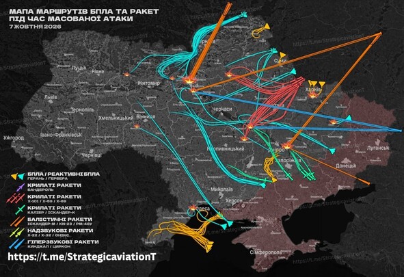 Вночі росія завдала масований ракетний удар по Україні